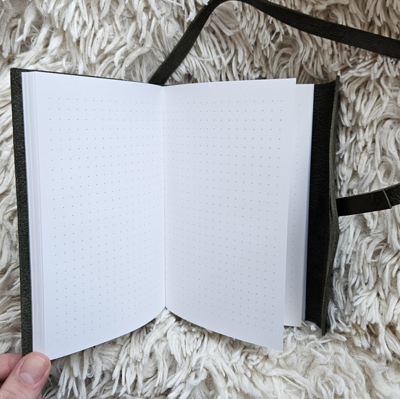 Fringe Studio Notebook 240 Dotted Pages Olive 6.5x4.5" Vegan Leather - Picture 6 of 9